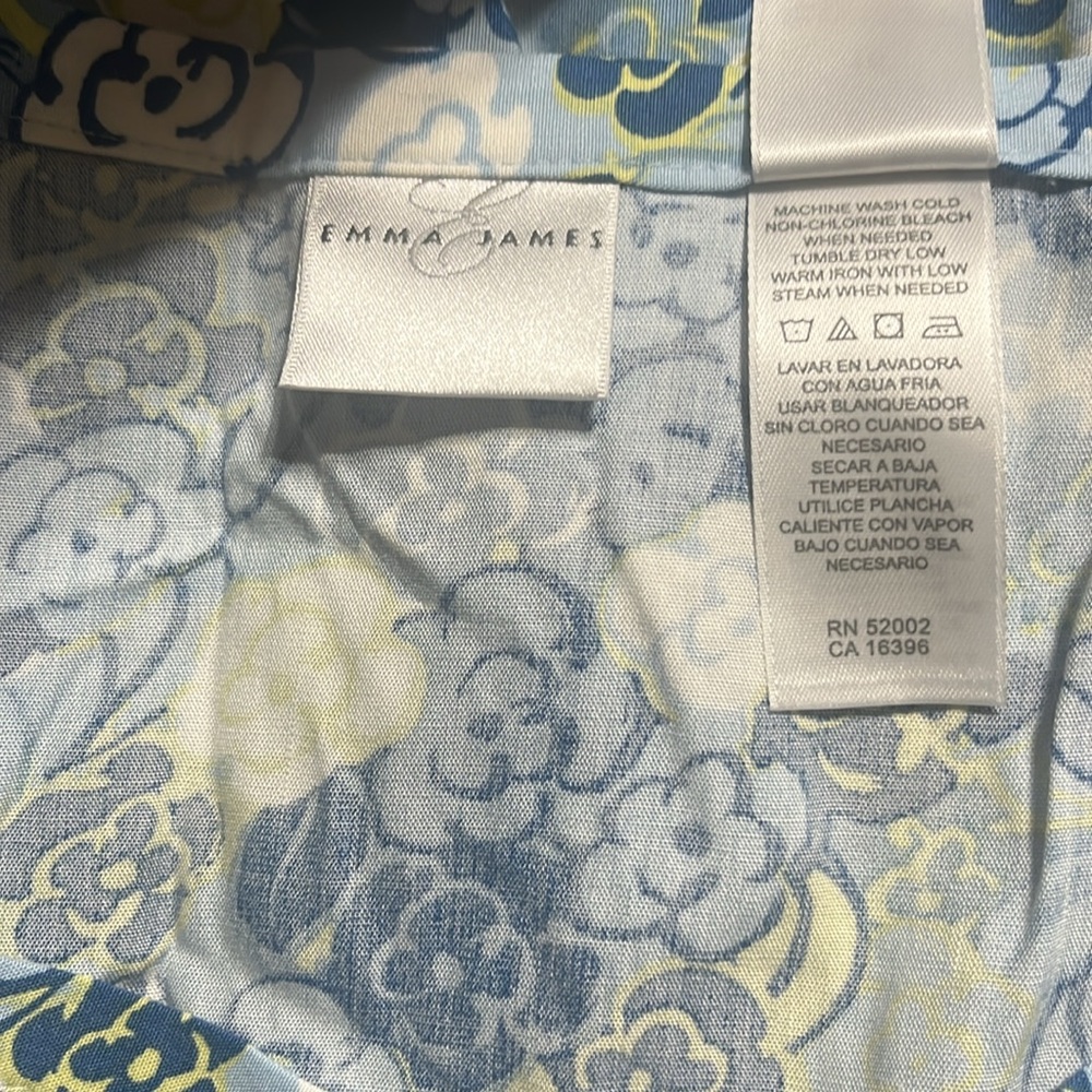 Emma&James Skirt Sz 16 Blue/ Yellow Floral Skater Tiered Flowy A-line Fit&Flare - Picture 5 of 6